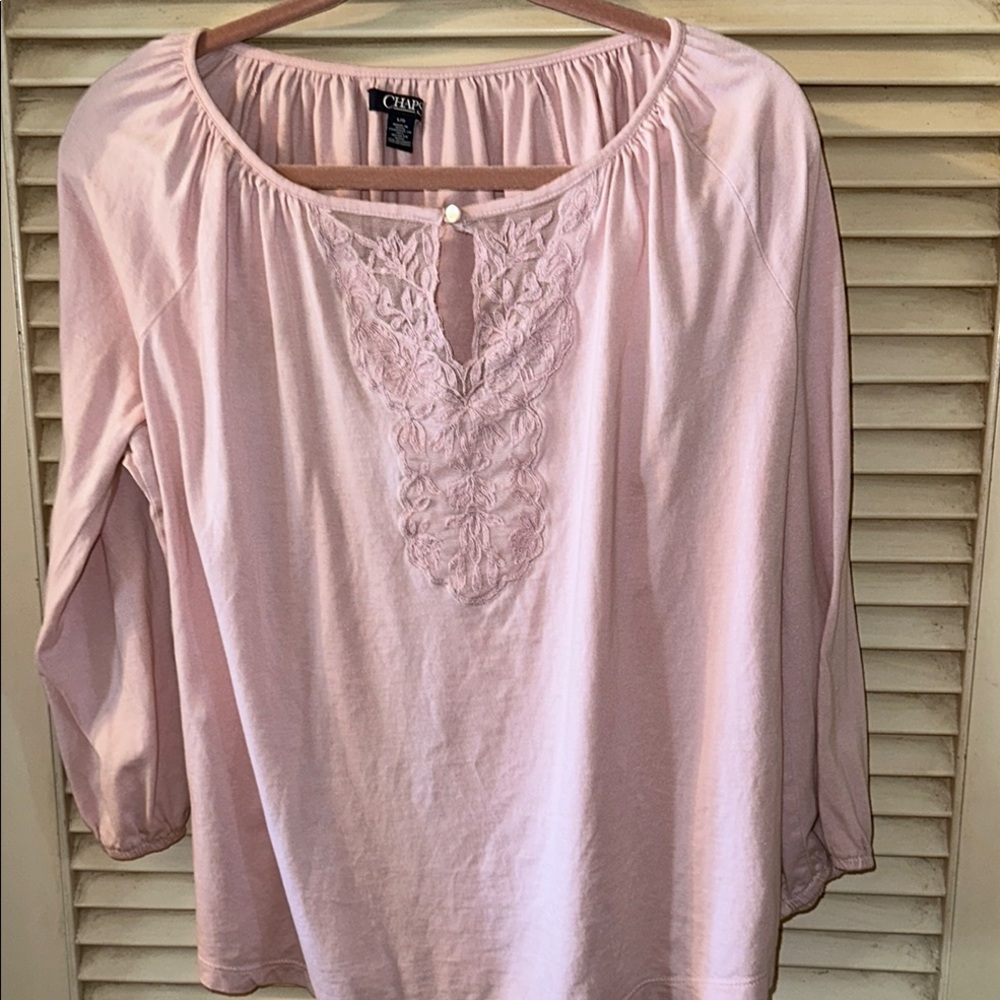 Elegant Light Pink Embroidered Top